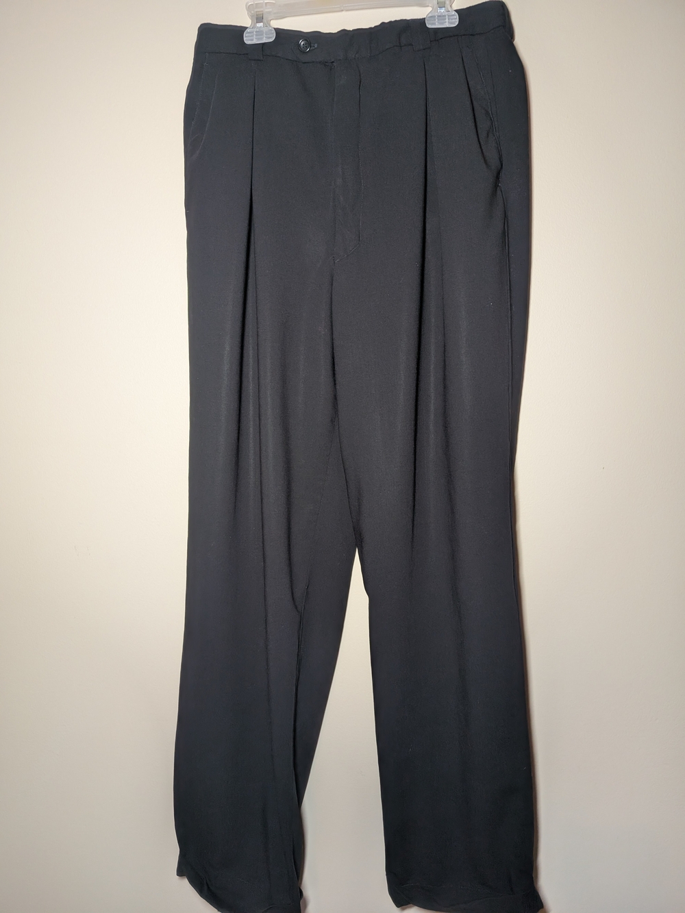 Vtg Armani Collezioni Black Pleated Dress Pants Trousers 32x31 IT 40 Small Flaw